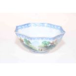 Chinese fine octagonal bowl with figures in landscape decoration, 13cm diameter.