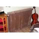 National Art Nouveau cast iron radiator, 96cm by 127cm (excluding fittings).