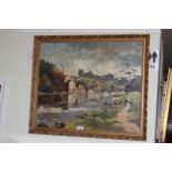 Gerald Hodgson, Richmond, oil on canvas, 63cm by 75cm, in gilt frame.