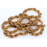 9 carat gold rope twist necklace.