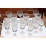 Seventeen crystal stemmed glasses (11 & 6).