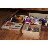 Case of soft toys, Dinky Supertoys and model vehicles, two Pirelli calendar, Masons bowl,