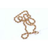 9 carat gold rope twist necklace.