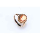 9 carat gold cameo ring.