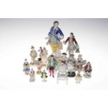 Collection of Continental and English figurines.