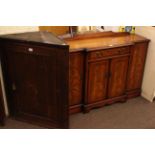 Victorian oak corner wall cabinet and mahogany breakfront side cabinet (2).