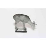 Lalique smoked glass fawn, 6.5cm high.