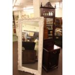 Slim mahogany mirror back hallstand and rectangular bevelled wall mirror (2).