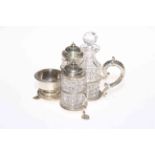 Victorian silver four compartment cruet, Sheffield 1869.