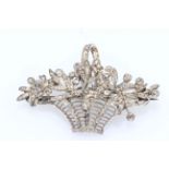 Impressive diamond encrusted brooch set in the form of a flower basket.