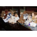 Collection of teddy bears including House of Fraser bear.