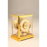 Jaeger Lecoultre Atmos clock, champagne coloured chapter ring with gilt numbers and batons No