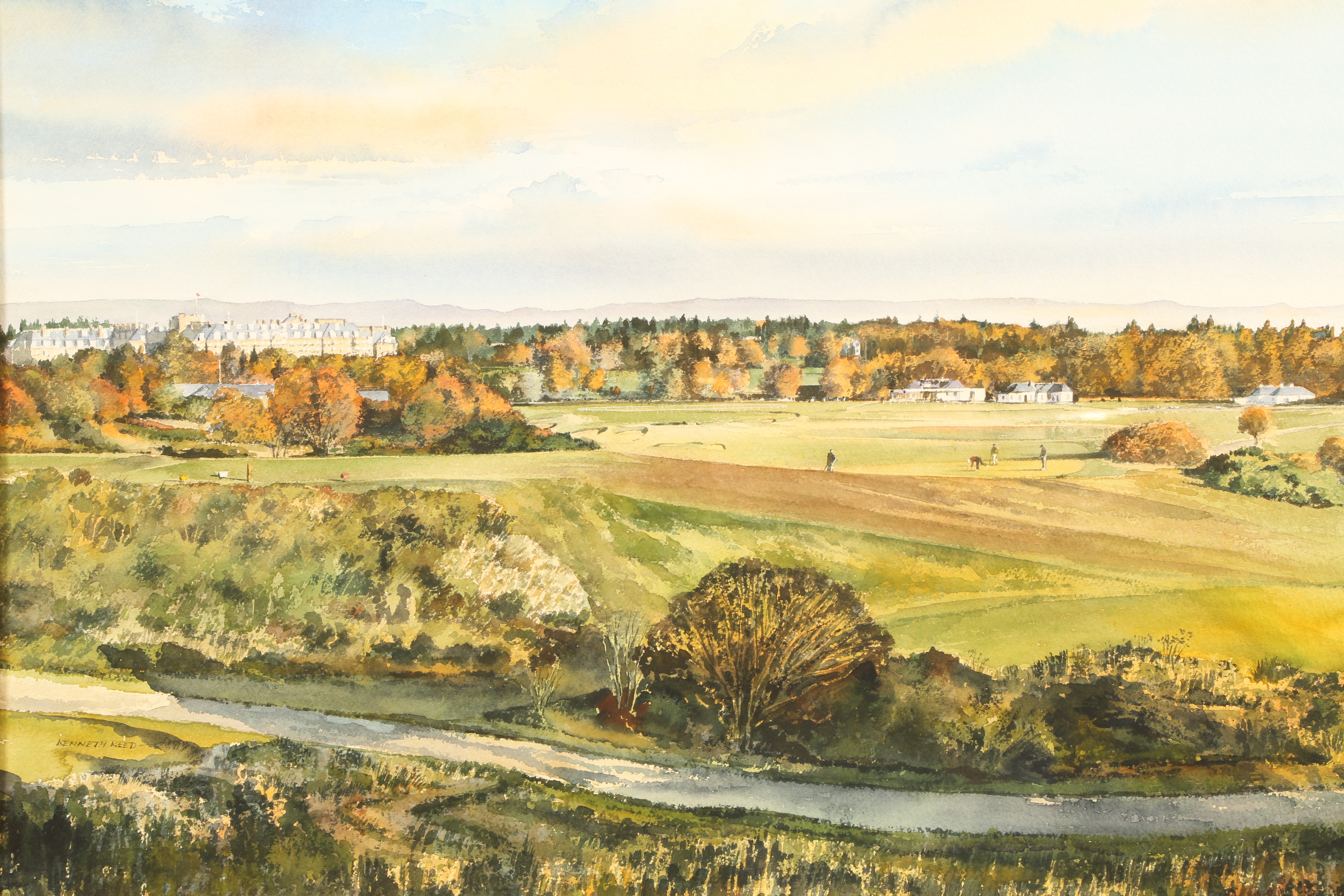 Kenneth Reed ARR Gilt framed watercolour 'Gleneagles' 48cm x 69cm