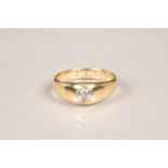 Gents 18 carat yellow gold diamond gypsy ring. Diamond 0.5 carat. Ring size N