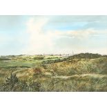 Kenneth Reed ARR Gilt framed watercolour 'Royal Birkdale' 49cm x 69.5cm