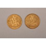 Two Victorian Gold Half Sovereigns (1898 & 1901)