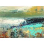 Nael Hanna (Scottish/Iraqi born 1959) ARR Framed oil on canvas, signed 'Seashore grazing, East