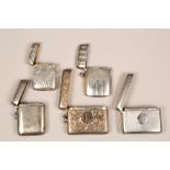 A collection of five assorted silver vesta cases, assay marked Birmingham 1919, Birmingham 1919,