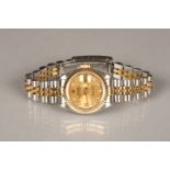 Ladies Rolex oyster perpetual Datejust bracelet watch, circa 1994, champagne dial set with diamond