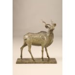 Ian Greensitt, limited edition bronze ARR Kudu, No2 of 9, 2013. 32cm high 33.5cm long