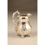 Victorian silver embossed cream jug. Assay marked London 1846 by Edward, John & William Barnard,