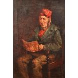 Robert Thorburn Ross RSA (1816-1876) Gilt framed oil on canvas, 'An Old Man Reading' 29cm x 21cm