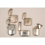 A collection of five assorted silver vesta cases, assay marked Birmingham 1894, Birmingham 1903,