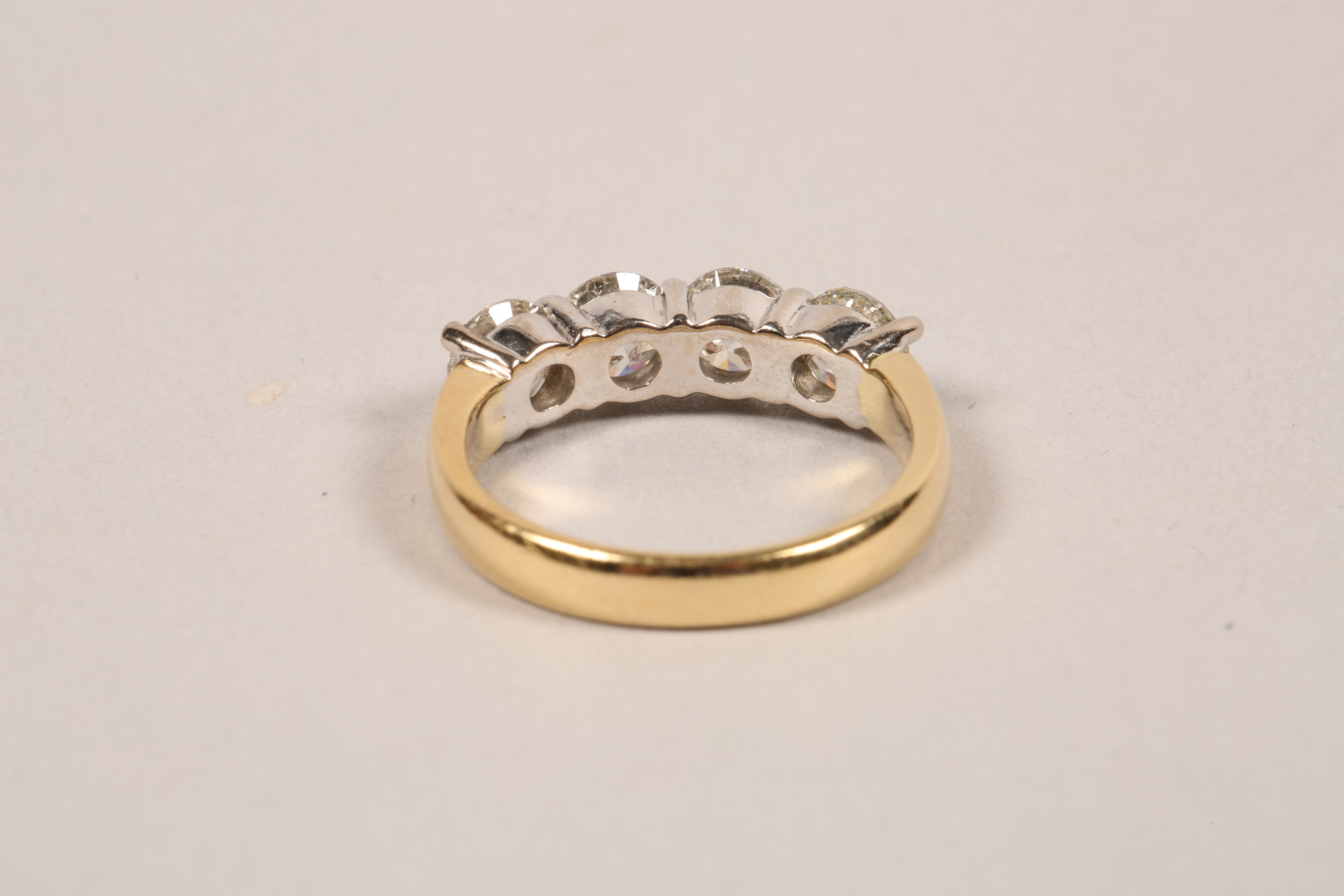 Ladies 18 carat gold four stone diamond ring, four brilliant cut diamonds, diamond weight - Image 5 of 6