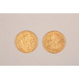 Two Victorian Gold Half Sovereigns (both 1900)