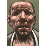 Peter Howson OBE (Scottish born 1958) ARR Framed pastel, signed 'Portrait of a Man' 30cm x 21cm