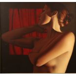 Dylan Lisle ARR Framed oil on canvas, 'Nude Study' 48cmx48cm