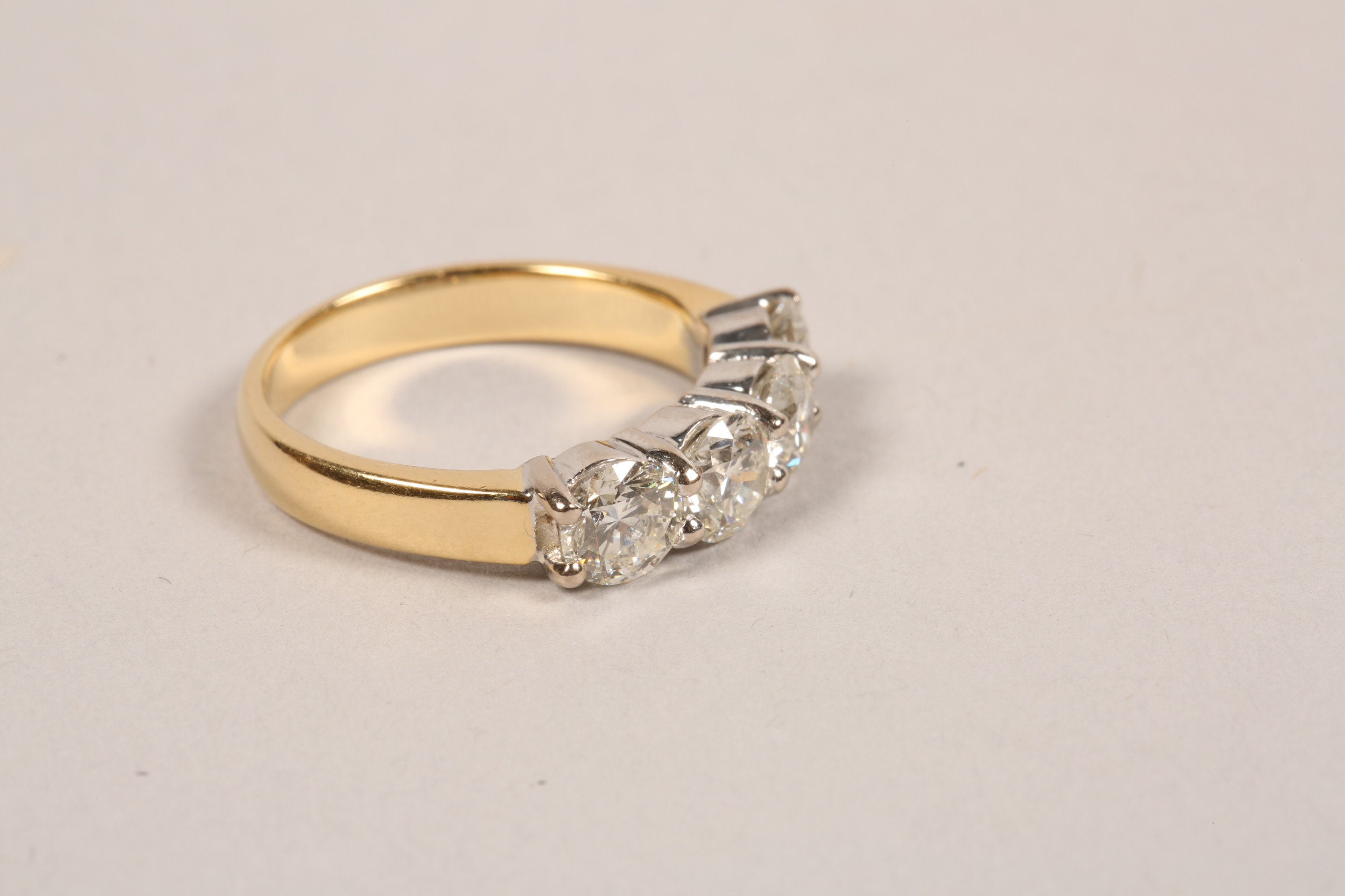 Ladies 18 carat gold four stone diamond ring, four brilliant cut diamonds, diamond weight - Image 2 of 6