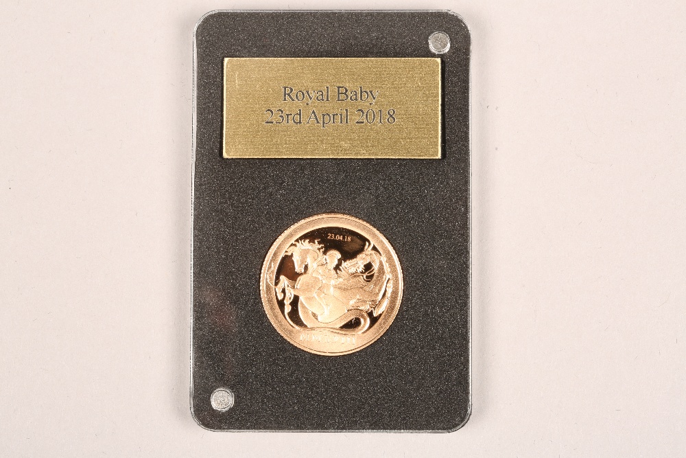 Gold Proof Sovereign 2018 Royal Baby Sovereign, Gibraltar, with certificate from the London Mint