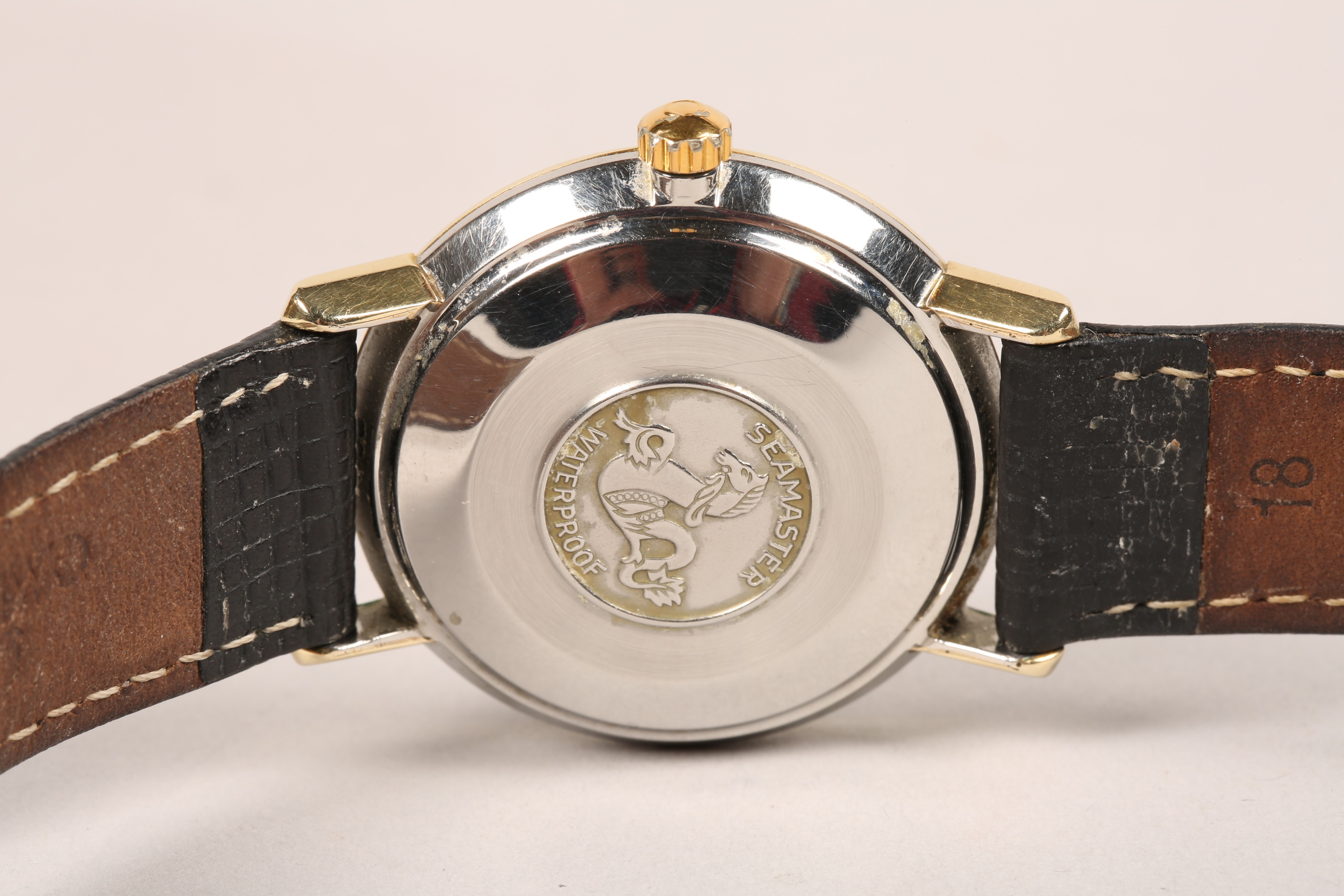 Gents Omega automatic Seamaster deville wrist watch, with black dial and date aperture on black - Image 5 of 6