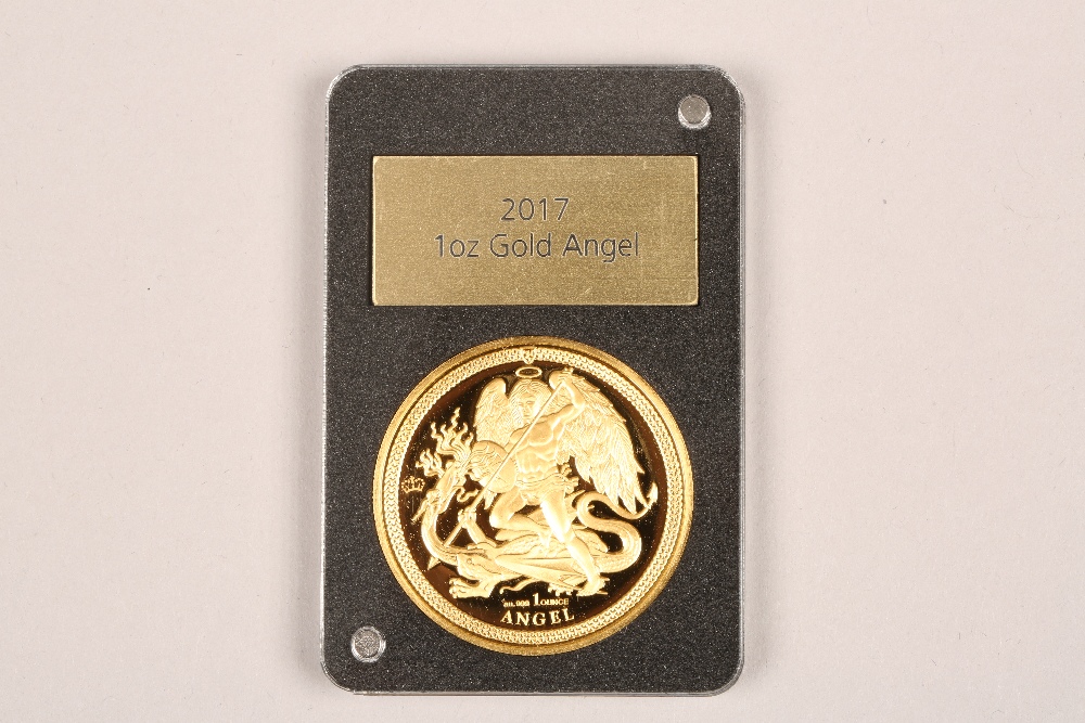 The 2017 Isle of Man 1oz Gold Angel, gold proof with certificate from the London Mint Office, 31.1g