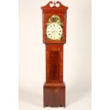 Scottish mahogany long cased clock, painted dial the four elements, fire, water, air, earth by