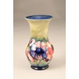 William Moorcroft vase in the anemone pattern, signed to the base. 25.5cm high