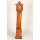Mahogany longcase clock, brass dial with Roman numerals by George Hardie. 192cm high