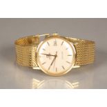 Gents 18 carat gold Omega Seamaster wrist watch, with original 18 carat gold bracelet strap, cream