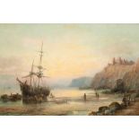 William Thornley (Fl 1857-1898) Gilt framed oil on canvas, signed 'Unloading the Ship' 38cm x 58cm