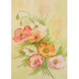 Janette Simpson Framed watercolour ARR, signed 'Poppies' 32cm x 23cm
