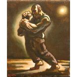 Peter Howson OBE (Scottish born 1958) ARR Framed oil on canvas, signed 'The Boxer' 18cm x 15cm