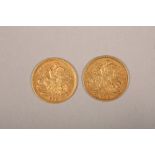 Two Victorian Gold Half Sovereigns (1894 & 1895)