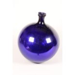 Very rare large antique witches ball, Bristol blue cobalt hand blown glass. Approx. 50cm diameter