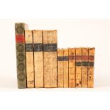 Assorted collection of leather bound books. Included are; 'The Seasons' by James Thomson (1793), 3