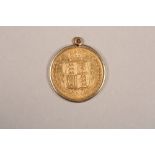 Victorian Gold Half Sovereign dated 1874 in 9ct gold pendant mount