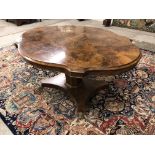 Walnut centre table,