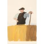 Alexander Goudie RGI (Scottish 1933-2014) ARR Framed gouache, signed 'Breton Farmer' 29cm x 22cm