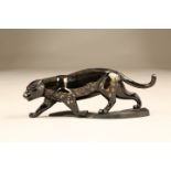 Swarovski crystal figure of a black panther, 17cm long