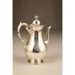 Victorian silver coffee pot. Assay marked London 1858 by Edward & John Barnard, 482g